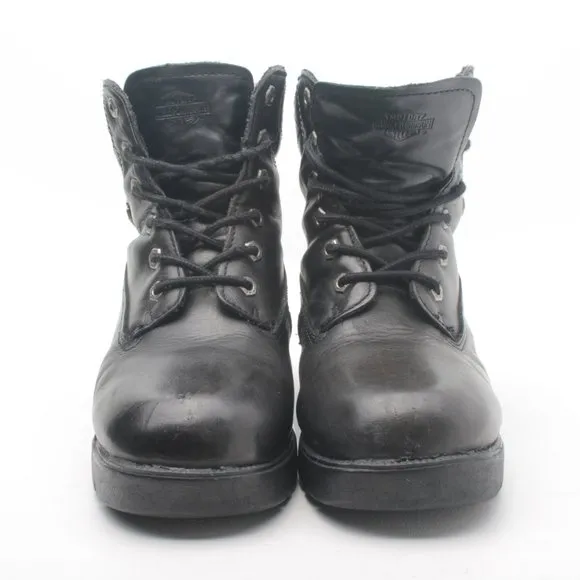 Harley Davidson Biker Moto Combat Boots Black Leather Women's Size 10