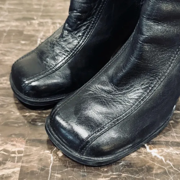 Harley Davidson Leather and Suede Flame Moto Boots