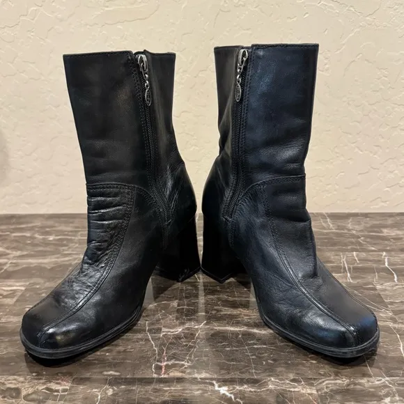 Harley Davidson Leather and Suede Flame Moto Boots