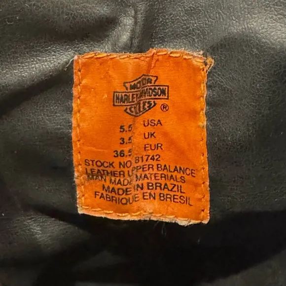 Harley Davidson Leather and Suede Flame Moto Boots