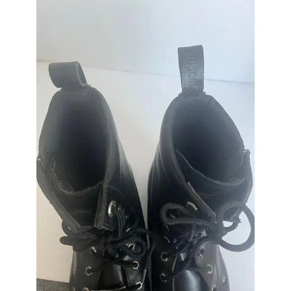 Harley Davidson Men’s Black Leather Combat Tassel Biker Lace Up Zip Boots 12/13