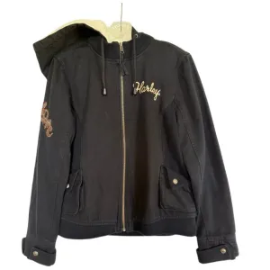Harley-Davidson Women’s Black Jacket - Medium, Sherpa-Lined, Excellent Condition