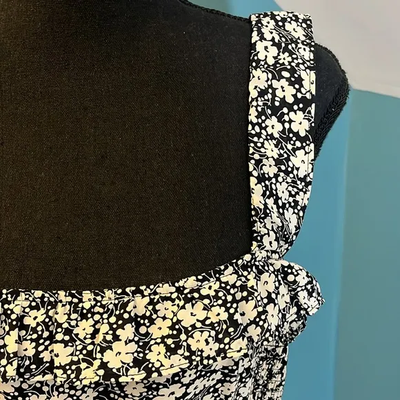 Heartloom Black and White Floral Grant Midi Dress Size Large