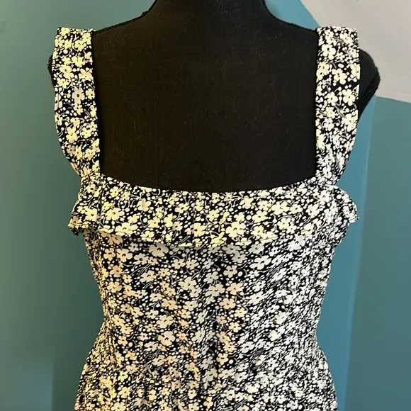 Heartloom Black and White Floral Grant Midi Dress Size Large