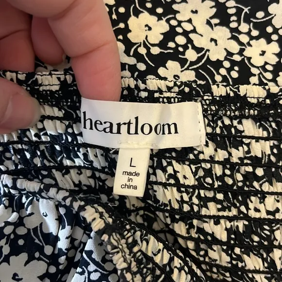 Heartloom Black and White Floral Grant Midi Dress Size Large