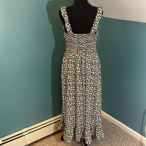 Heartloom Black and White Floral Grant Midi Dress Size Large