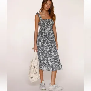 Heartloom Black and White Floral Grant Midi Dress Size Large