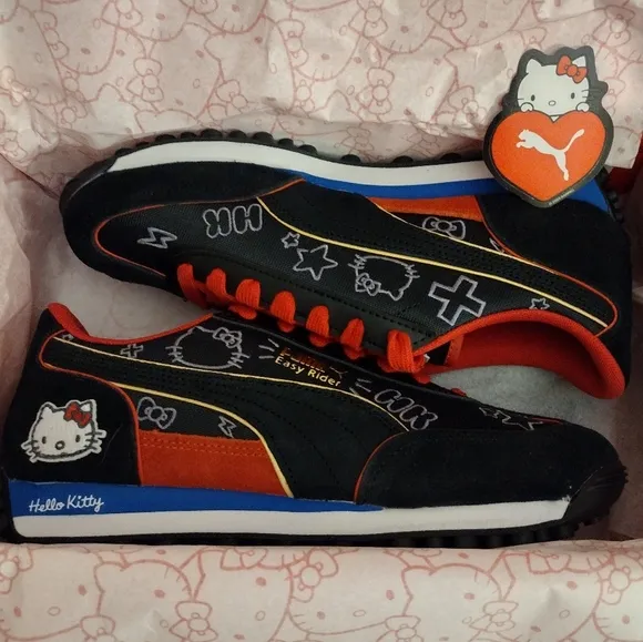 Hello Kitty X Puma Women's Easy Rider Goth Sneakers - Size 8