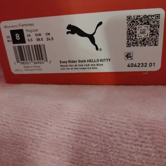 Hello Kitty X Puma Women's Easy Rider Goth Sneakers - Size 8