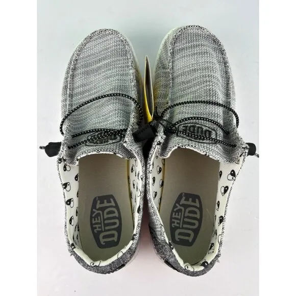 Hey Dude NEW Active Stretch Wendy Yin Yang Slip on Shoes in Gray Women's Size 10