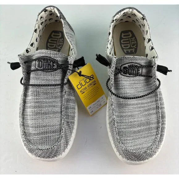 Hey Dude NEW Active Stretch Wendy Yin Yang Slip on Shoes in Gray Women's Size 10