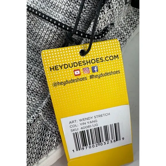 Hey Dude NEW Active Stretch Wendy Yin Yang Slip on Shoes in Gray Women's Size 10