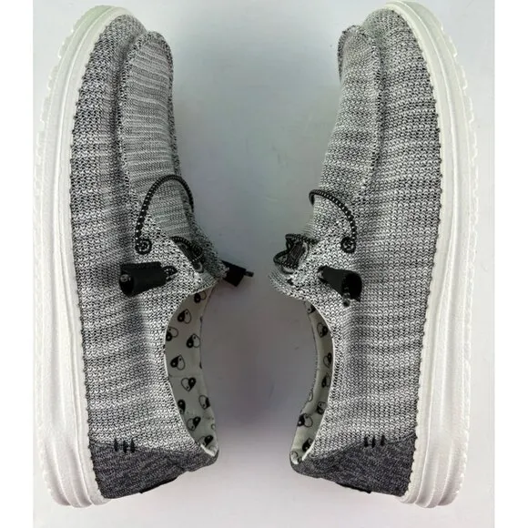 Hey Dude NEW Active Stretch Wendy Yin Yang Slip on Shoes in Gray Women's Size 10