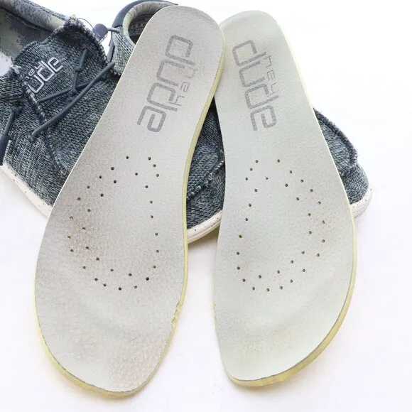 Hey Dude Textile Wally Sox Aqua Loafers &amp; Slip-Ons Men 9 Blue/White