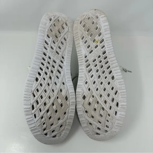 Hey Dude Wally Free Sox Metal H2O Airflow Shoes Loafers &amp; 2 Insoles Gray Size 13