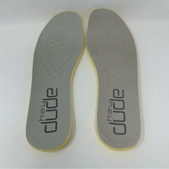 Hey Dude Wally Free Sox Metal H2O Airflow Shoes Loafers &amp; 2 Insoles Gray Size 13