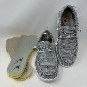 Hey Dude Wally Free Sox Metal H2O Airflow Shoes Loafers &amp; 2 Insoles Gray Size 13