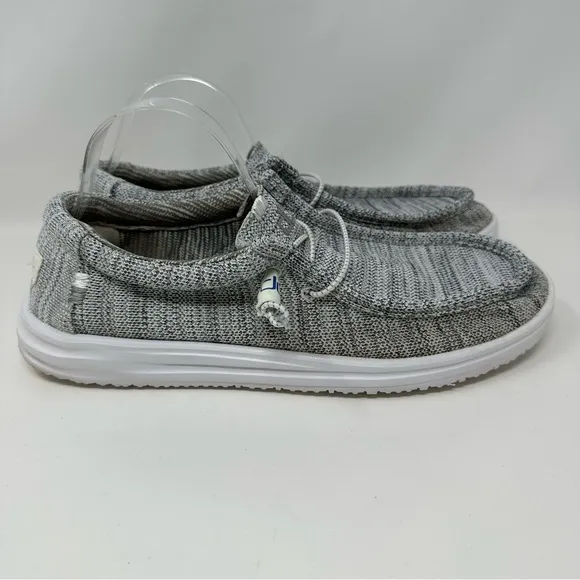 Hey Dude Wally Free Sox Metal H2O Airflow Shoes Loafers &amp; 2 Insoles Gray Size 13