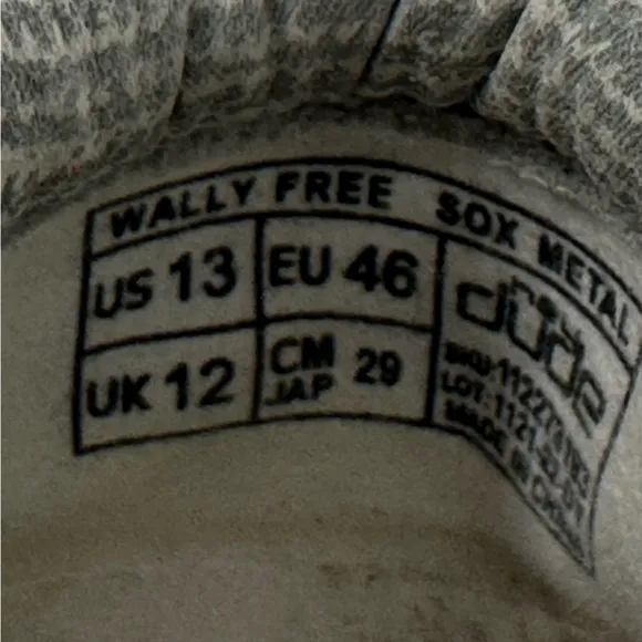 Hey Dude Wally Free Sox Metal H2O Airflow Shoes Loafers &amp; 2 Insoles Gray Size 13