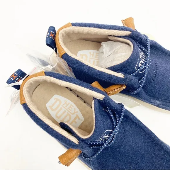 Hey Dude Wendy Peak High Wool Chukka Loafers Platform Navy Blue