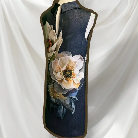 Hobbs London ‘Hermione’ Dress in Gray “Camellia” Painted Floral Print Size 4