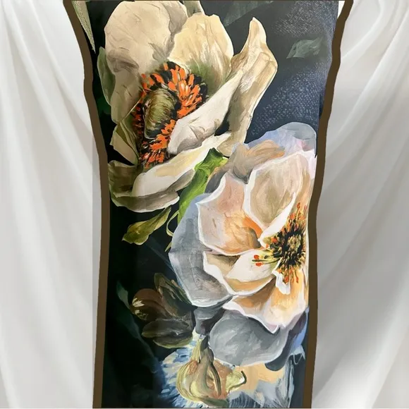 Hobbs London ‘Hermione’ Dress in Gray “Camellia” Painted Floral Print Size 4