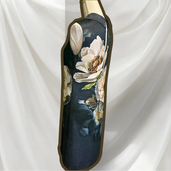 Hobbs London ‘Hermione’ Dress in Gray “Camellia” Painted Floral Print Size 4