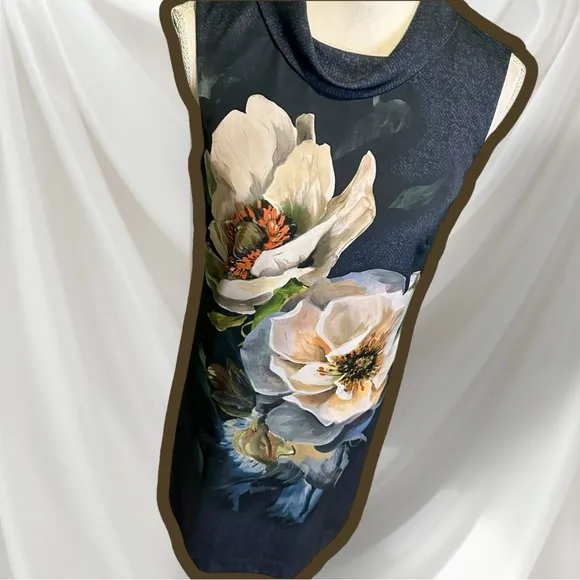 Hobbs London ‘Hermione’ Dress in Gray “Camellia” Painted Floral Print Size 4