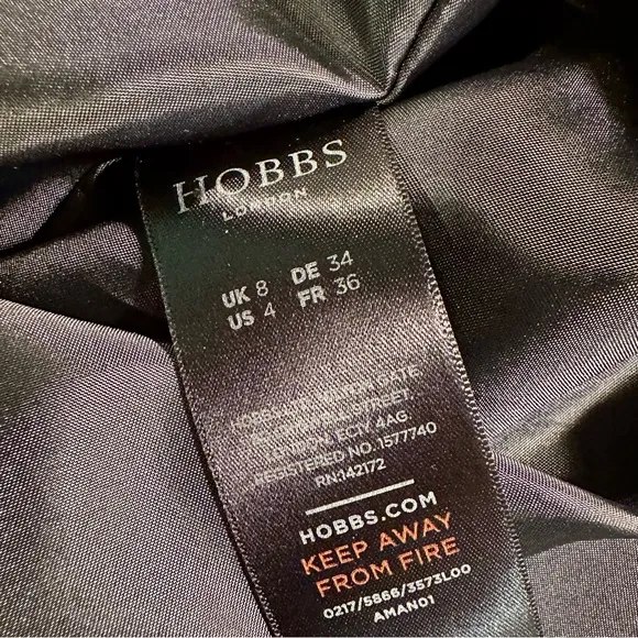 Hobbs London ‘Hermione’ Dress in Gray “Camellia” Painted Floral Print Size 4
