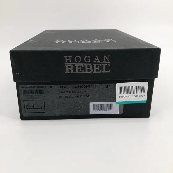 Hogan Rebel Blue Denim Espadrilles Luxury Shoes Sz 11