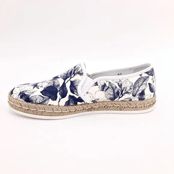 Hogan Rebel Blue Denim Espadrilles Luxury Shoes Sz 11