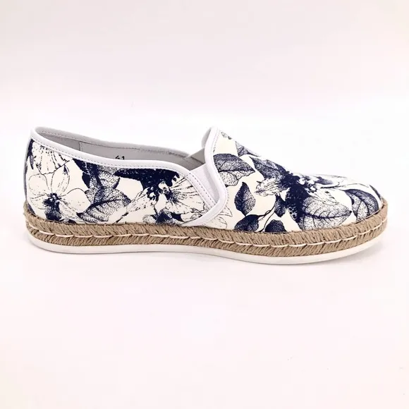 Hogan Rebel Blue Denim Espadrilles Luxury Shoes Sz 11