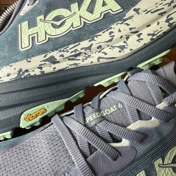 Hoka One One Speedgoat 6 Aqua Blue Trail Outdoor Shoe Sneakers Women's Size 8.5