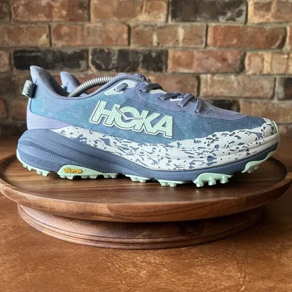Hoka One One Speedgoat 6 Aqua Blue Trail Outdoor Shoe Sneakers Women's Size 8.5