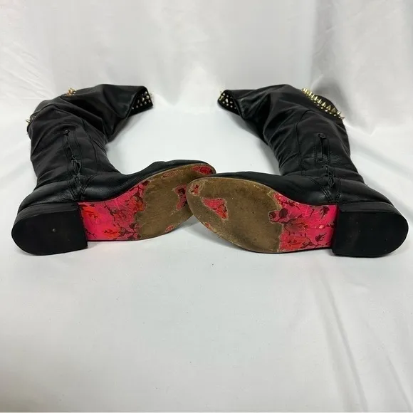 Host Pick  💫 Betsey Johnson Knee High Black Leather Boots in Size 8.5