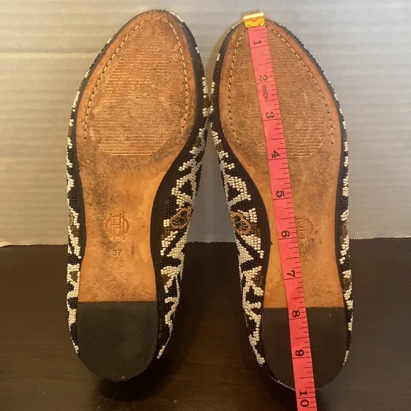 House Of Harlow 1960 Zenith Beaded Skull Flats Size 7