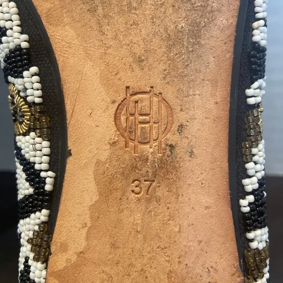 House Of Harlow 1960 Zenith Beaded Skull Flats Size 7