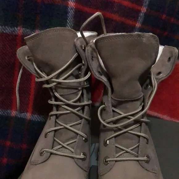 🎉HP🎉New In Box-Timberland”Jayne”Fleece/Fold/Down Nubuck Boots-Brown-7.5 Wmns