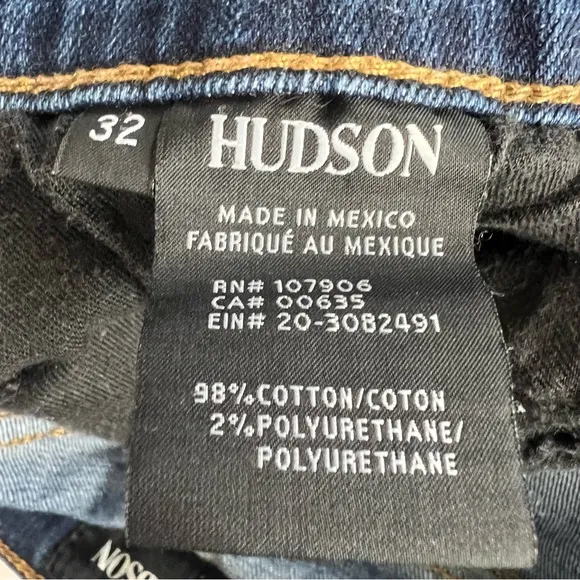 Hudson Asha Mid-Rise Cuffed Denim Shorts, Size 32, Medium Wash
