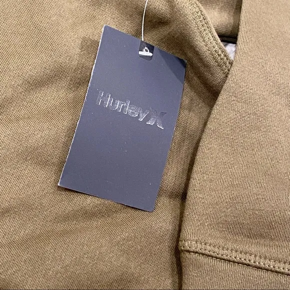 HURLEY Rise and Jam CVC Hoodie Sherpa Lined Full Zip Olive New Size XL