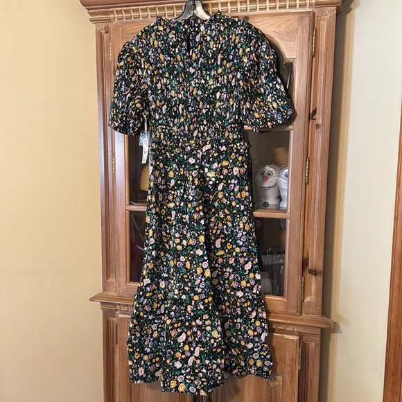 HYACINTH HOUSEBlack Multi Floral Smocked Samantha Midi Dress