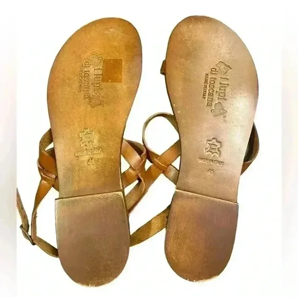 i lupi di toscana Made in Italy Leather Sandals Size 41