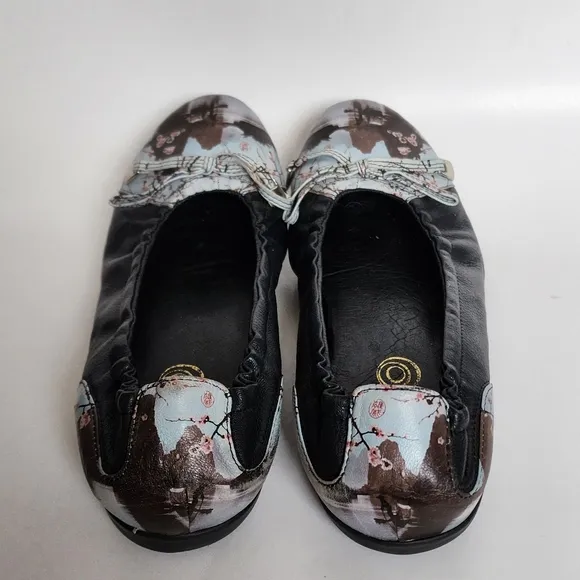 ICON black Japanese artisan leather ballet flats size 40