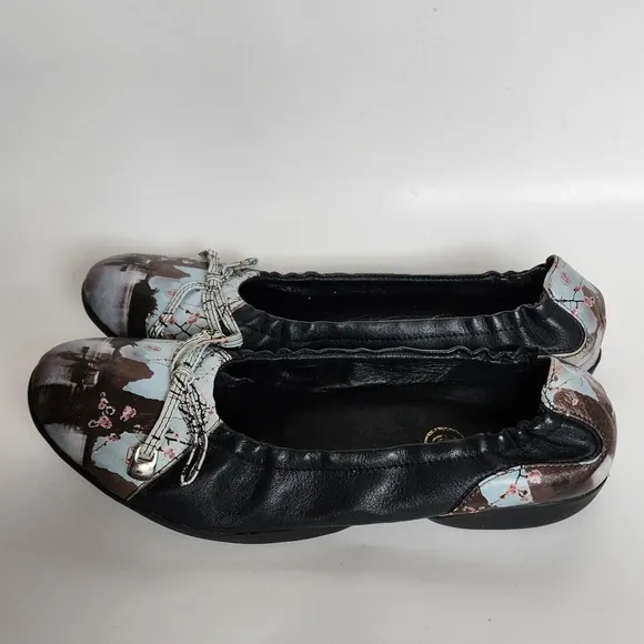 ICON black Japanese artisan leather ballet flats size 40