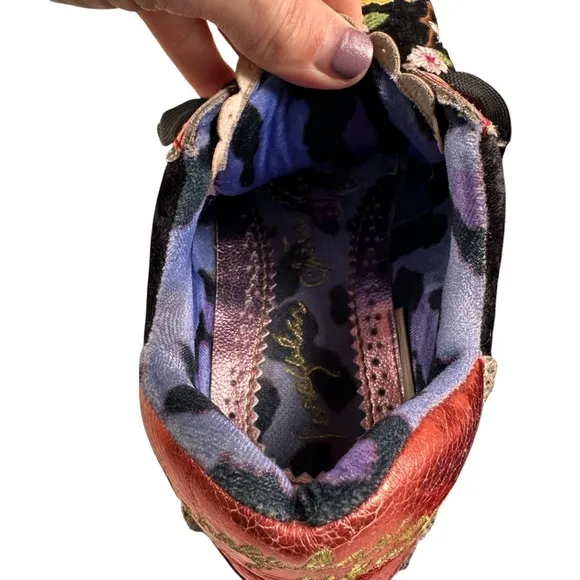 Irregular Choice Velvet Floral Sneakers – Size 8