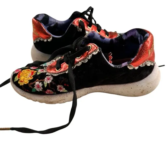 Irregular Choice Velvet Floral Sneakers – Size 8