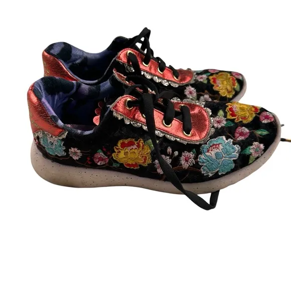 Irregular Choice Velvet Floral Sneakers – Size 8