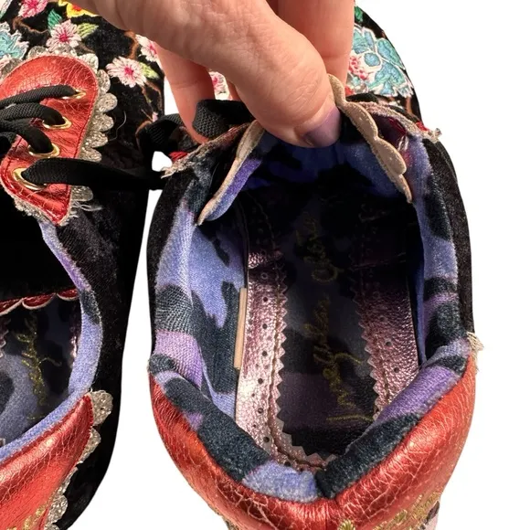 Irregular Choice Velvet Floral Sneakers – Size 8