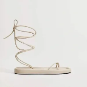 Ivory Criss-Cross Strap Sandals