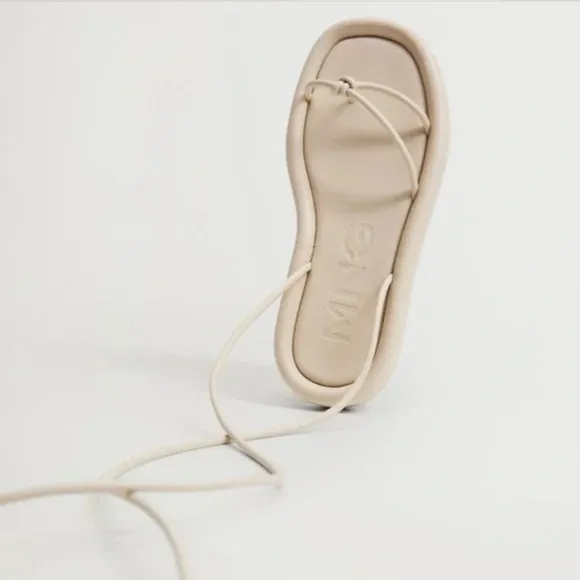 Ivory Criss-Cross Strap Sandals